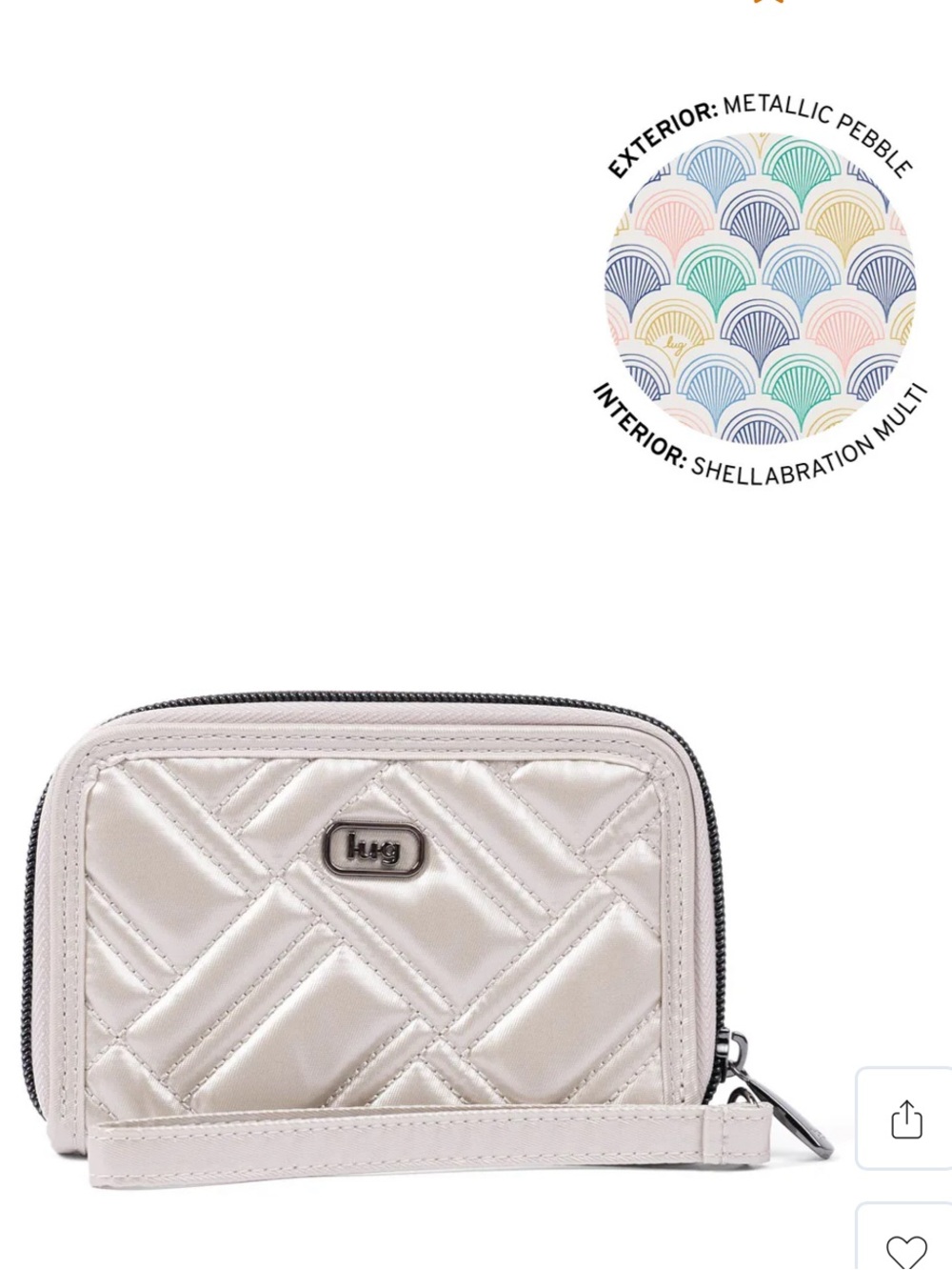 NWT Lug Letacy Collection Rodeo RFID Wallet in Metallic Pebble - Picture 4 of 9